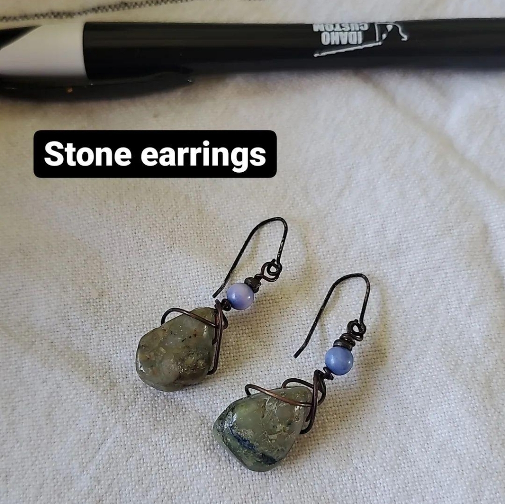 Stone & Wire Wrap Earrings